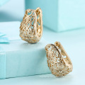 Shangjie OEM Pattern hollow earrings brass loop earrings  handmade silver wholesale earrings